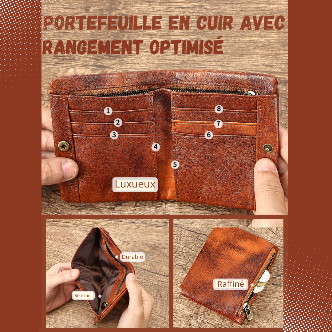 IMPERIUM-PORTEFEUILLE CUIR PREMIUM SOUPLE HAUTE QUALITÉ