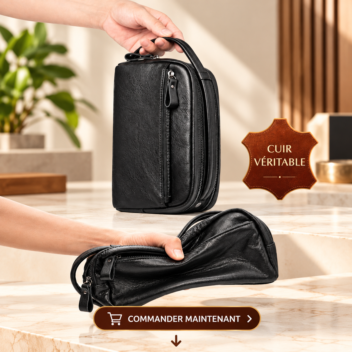 Sac à Main Homme ÉLITE en Cuir Véritable –Élégance & Qualité Premium