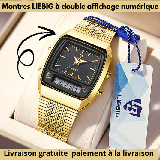 LIEBIG Montre Homme Double Affichage – Quartz, Inoxydable, Étanche
