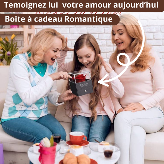 Boîte à Cadeau Pétale de Rose avec Bijoux