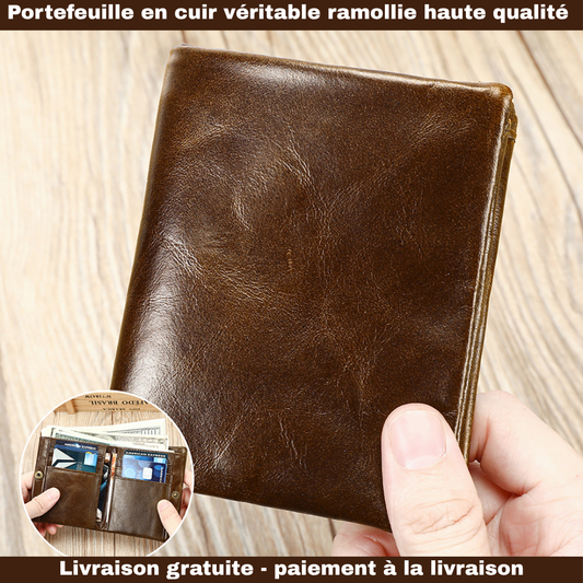 IMPERIUM-PORTEFEUILLE EN CUIR VÉRITABLE RAMOLLIE HAUTE QUALITÉ