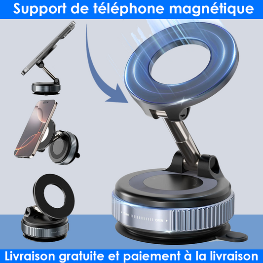 SUPPORT MAGNETIQUE TELEPHONE  UNIVERSEL AVEC VENTUSE EN SILICONE
