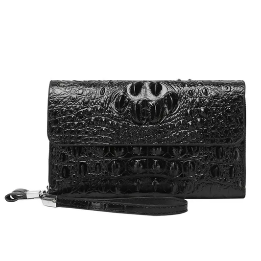 Portefeuille de luxe en cuir d’alligator  pour hommes - design crocodile