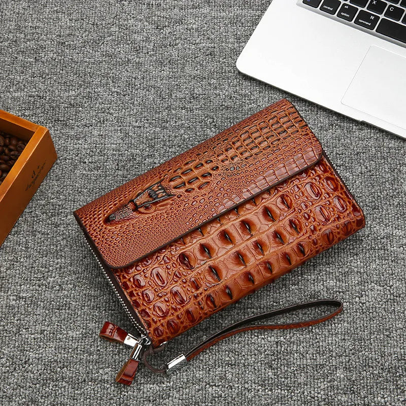 Portefeuille de luxe en cuir d’alligator  pour hommes - design crocodile